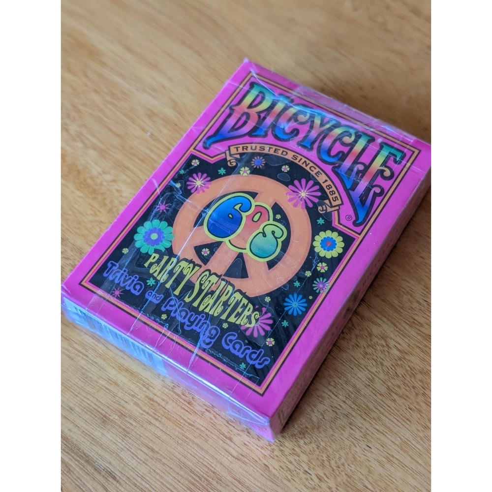 NOS Collectable Party Starters Bicycle 60s Trivia Playing Cards Sealed